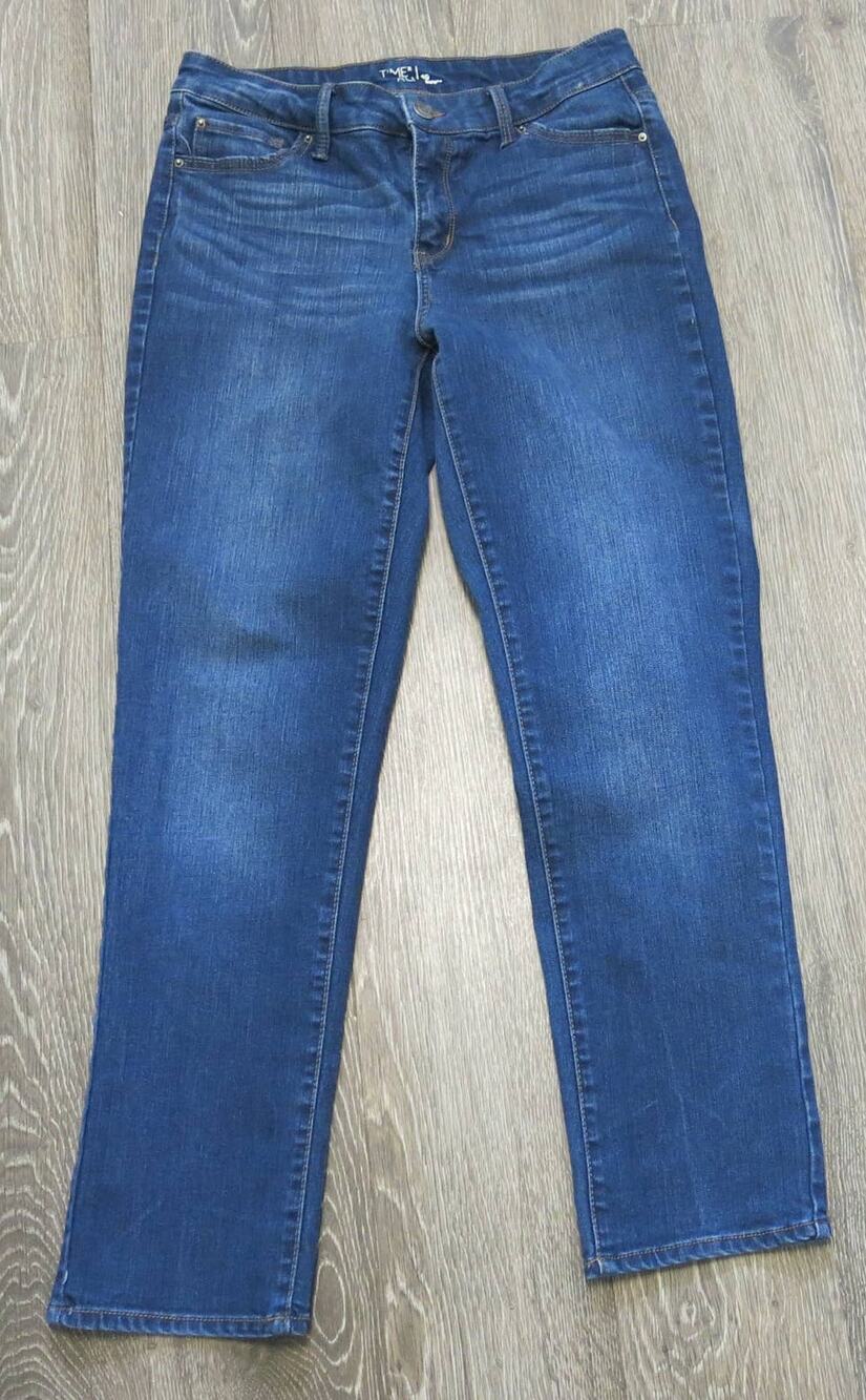 TIME and TRU Jeans Mid Rise Straight Size 10 Women Dark Wash Blue Casual